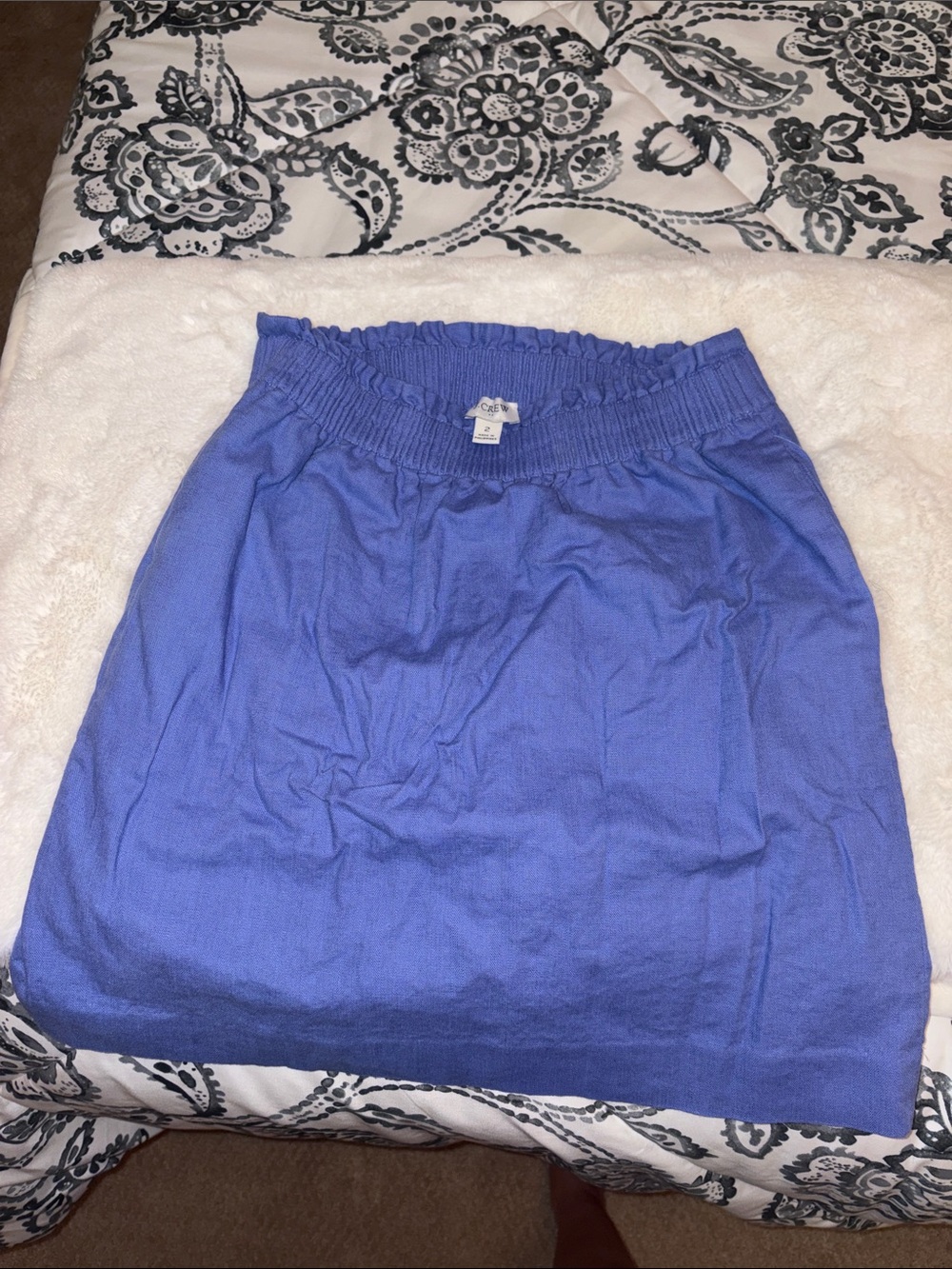 Jcrew Women's Blue Elastic-Waist Casual Skirt with pockets!